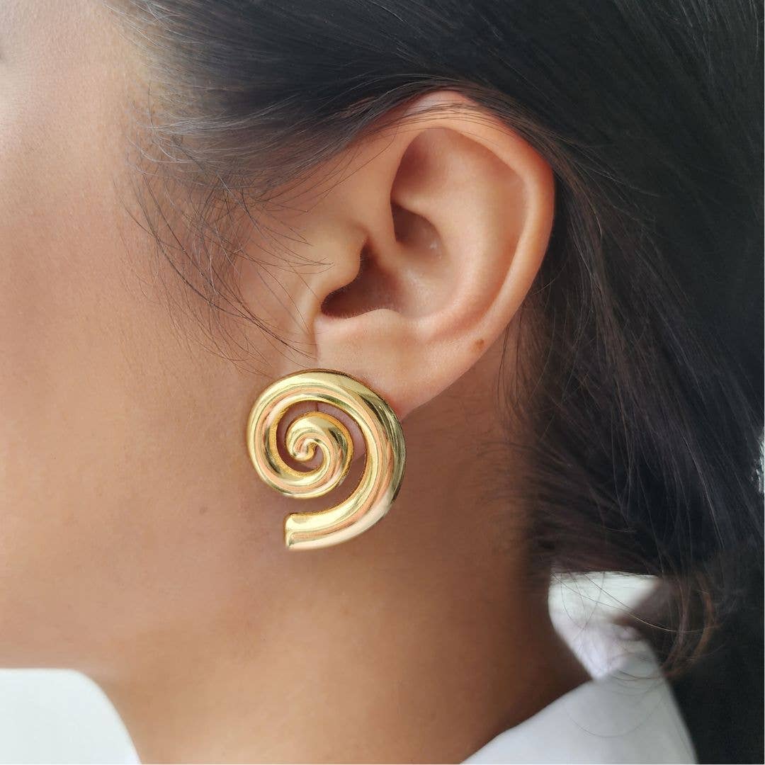Swirl Statement Stud Earrings