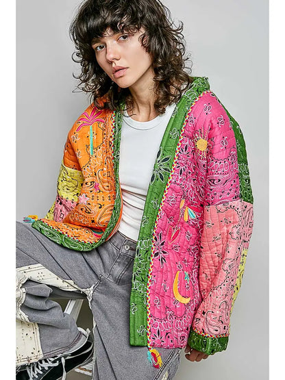 THE JACLYN BANDANA KIMONO JACKET