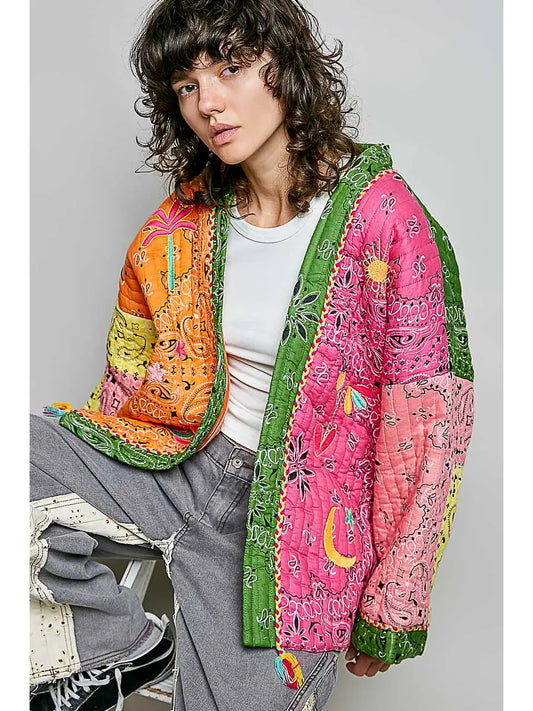 THE JACLYN BANDANA KIMONO JACKET
