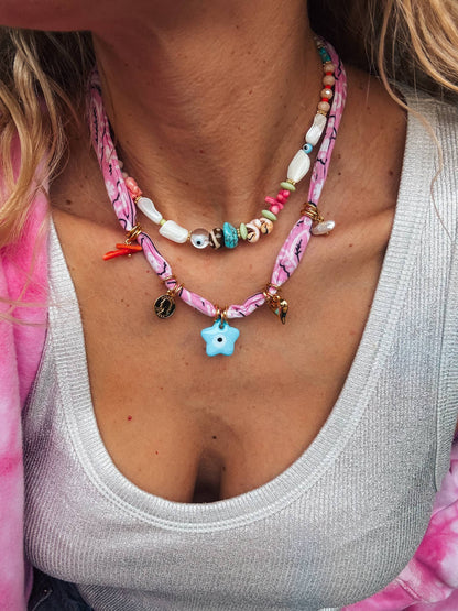 BOHEMIAN BANDANA SCARF CHARM NECKLACE