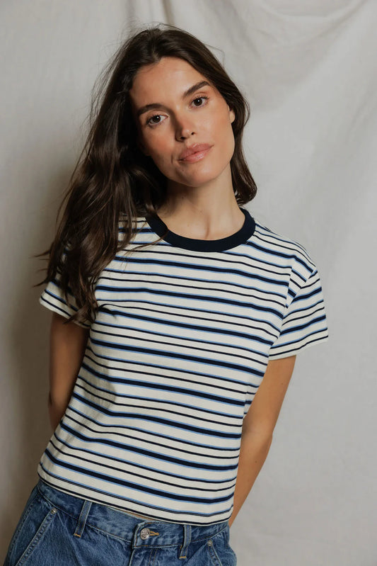 DAWN STRIPE SUPIMA COTTON RINGER