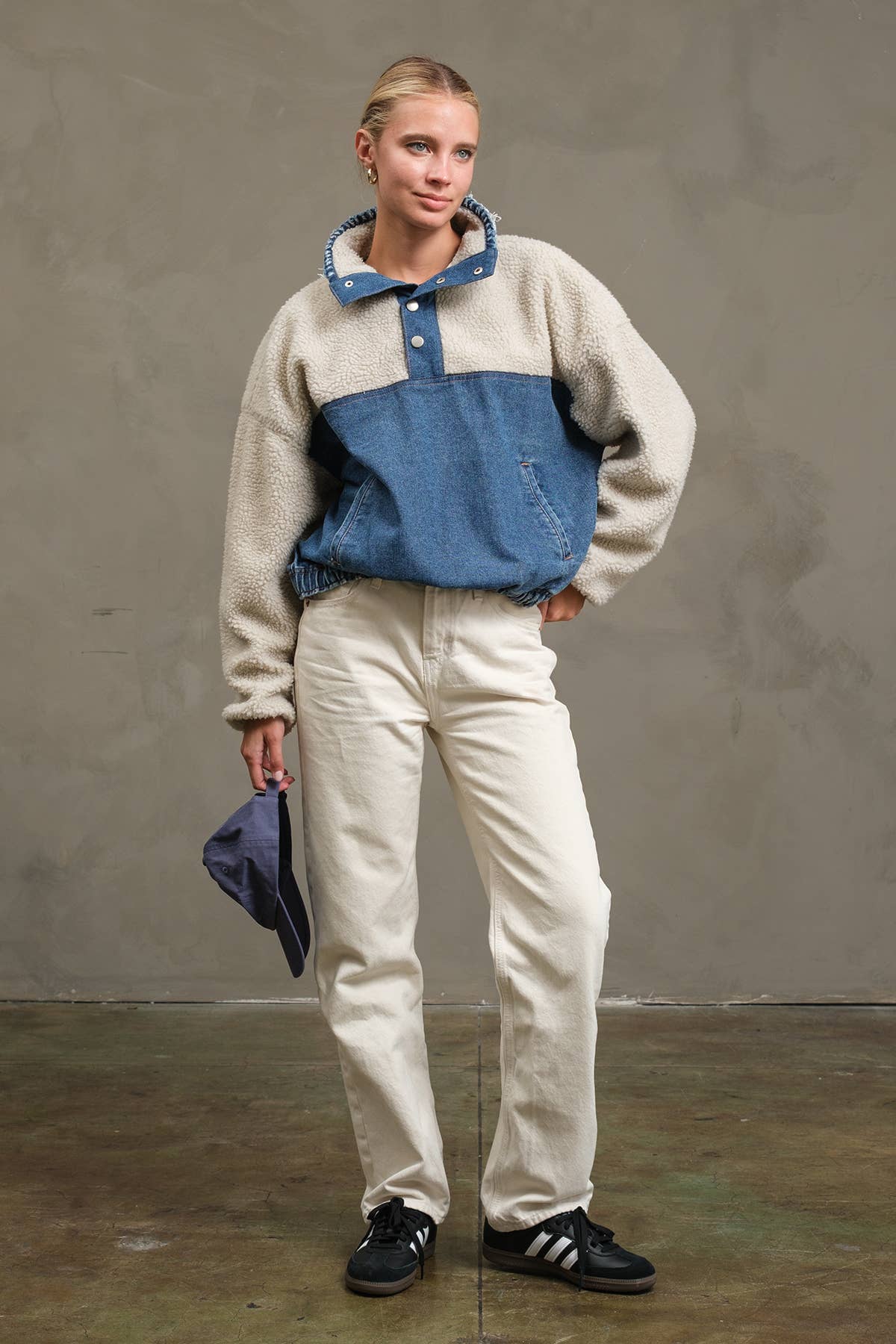 TEDDY DENIM PULLOVER JACKET