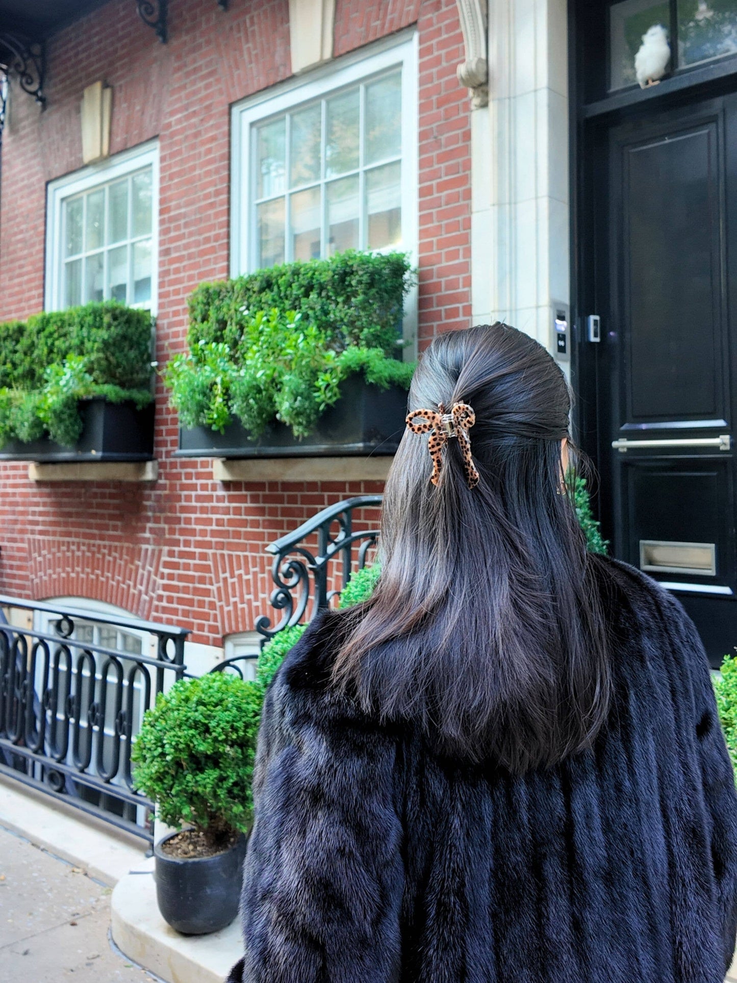 Hand-painted Coquette Bow Claw Hair Clip