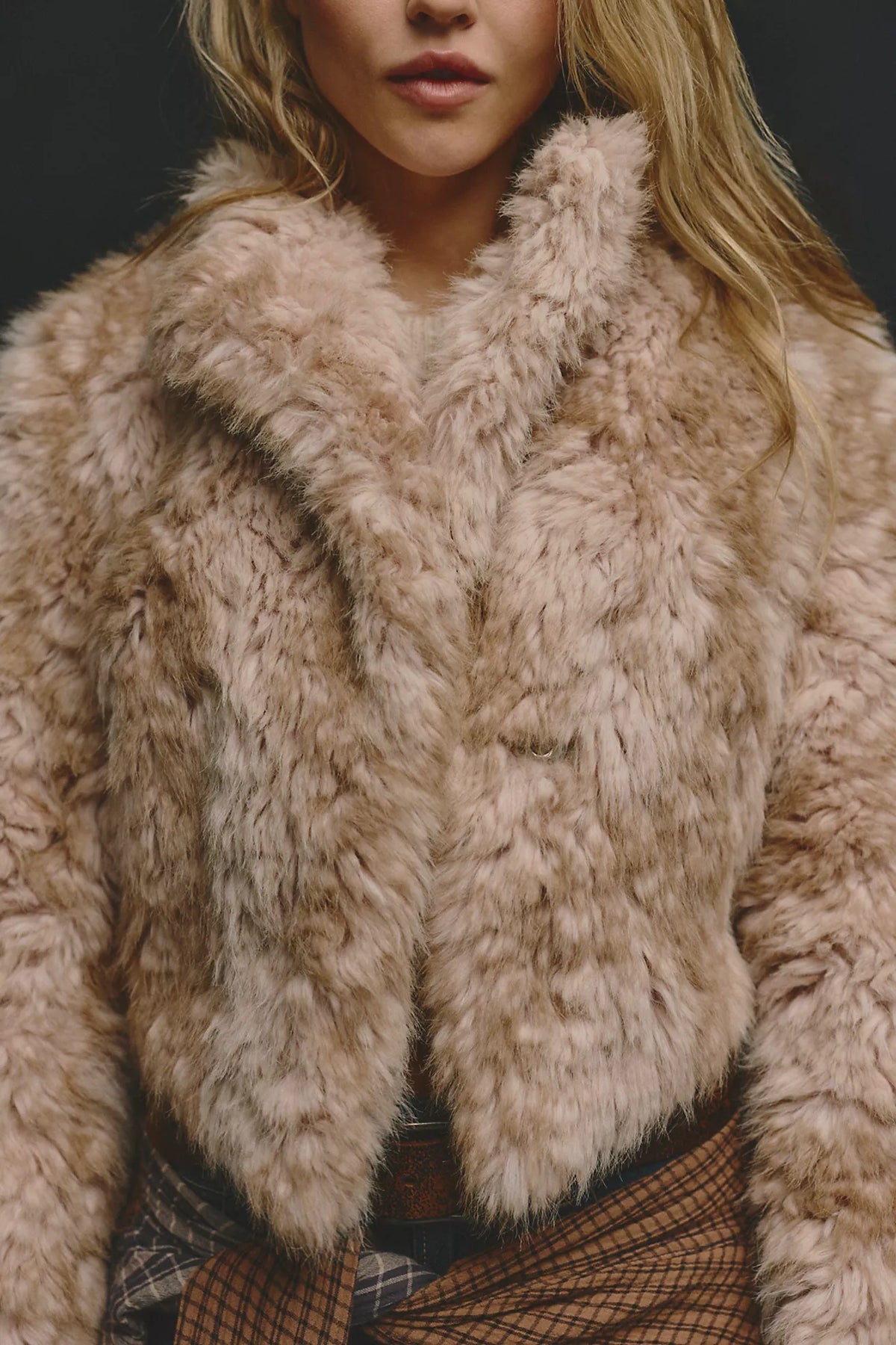 SUPERNOVA CROPPED FAUX FUR JACKET
