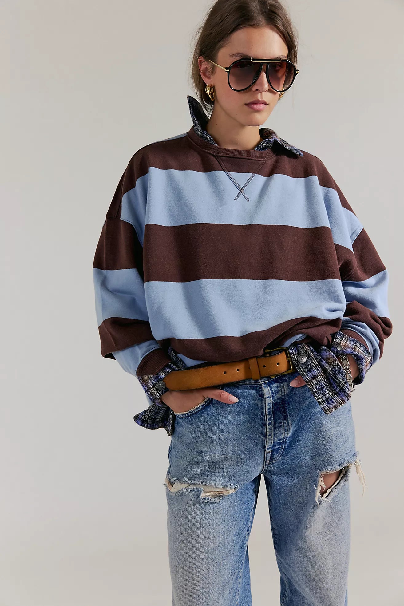 NEW CLASSIC STRIPE OVERSIZED CREWNECK