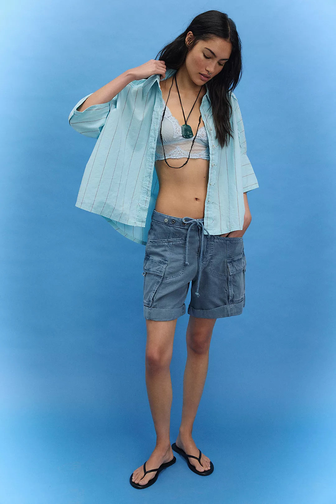 SEASIDE COTTON STRIPE SHIRT