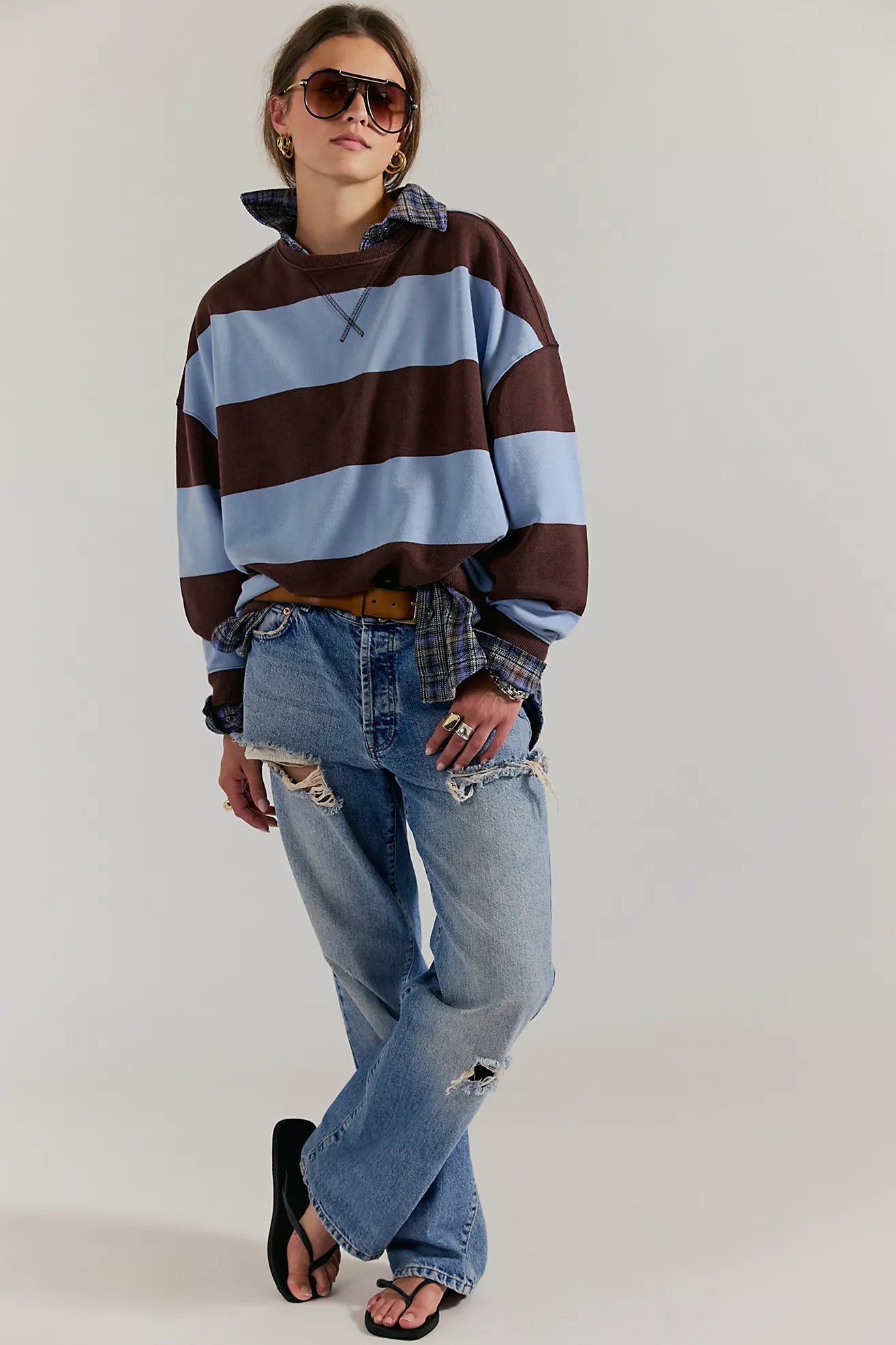 NEW CLASSIC STRIPE OVERSIZED CREWNECK