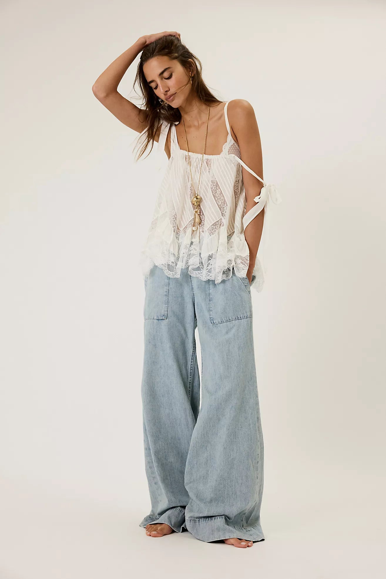 BREEZY PULL ON DENIM PANT