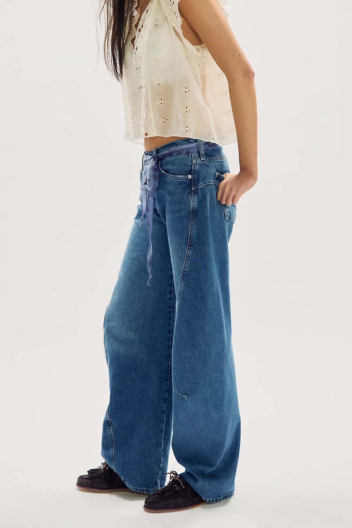 FABLE LOW RISE TWISTED BOWED DENIM