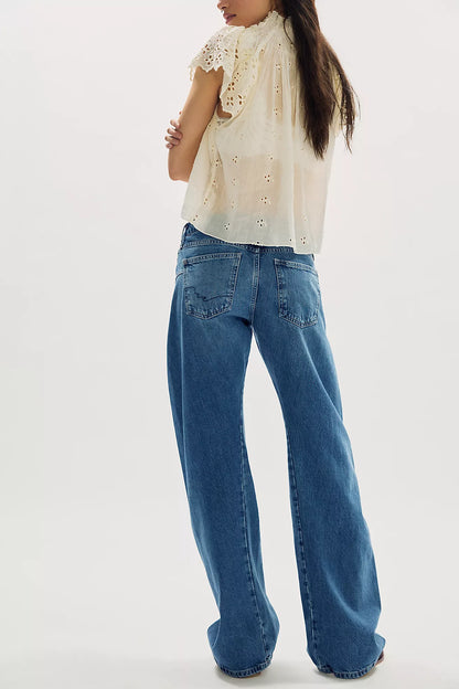 FABLE LOW RISE TWISTED BOWED DENIM