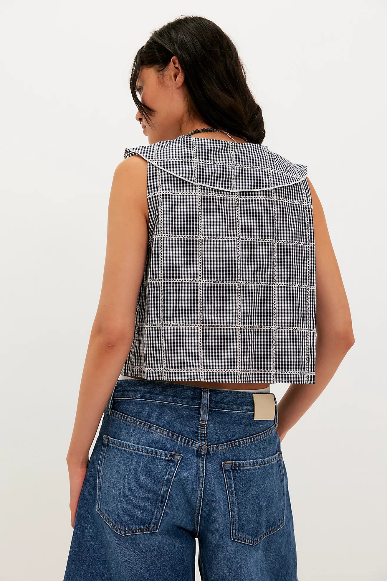 WAITING FOR ME GINGHAM PETER PAN TOP