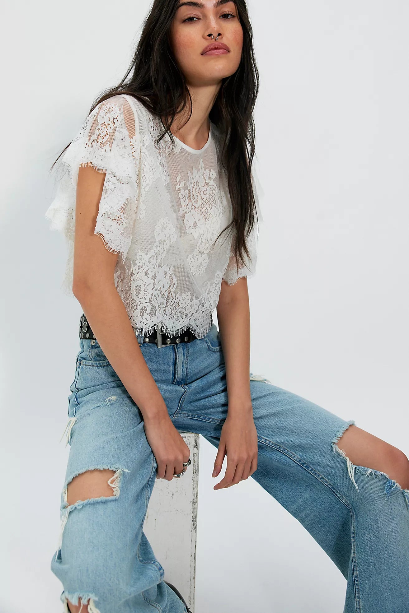 LUNAR ASH LACE TOP