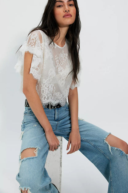 LUNAR ASH LACE TOP