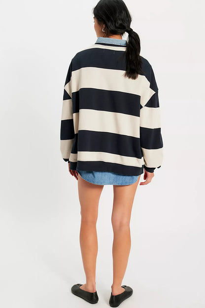NEW CLASSIC STRIPE OVERSIZED CREWNECK
