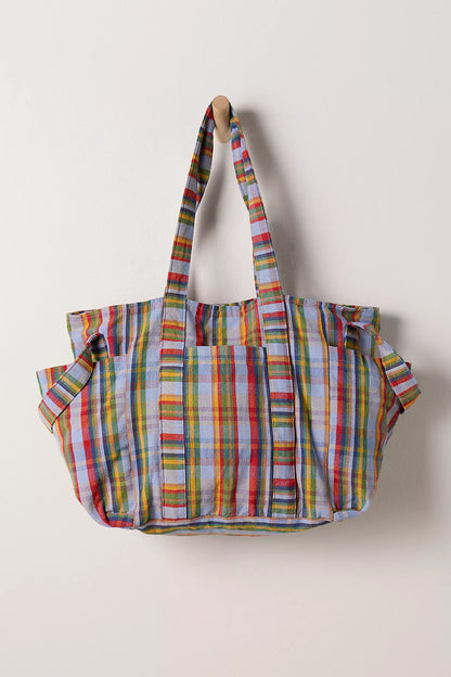 OKSANA MULTI PLAID TOTE