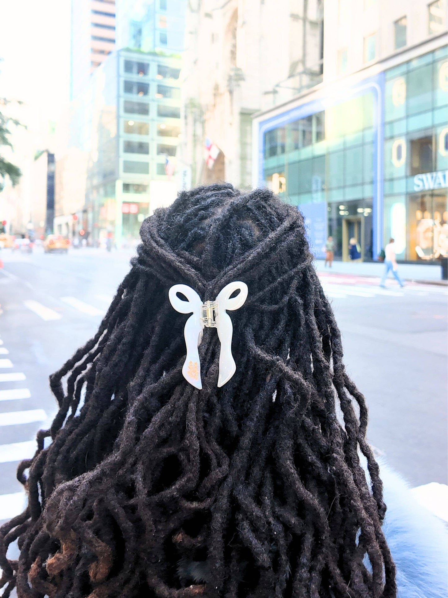 Hand-painted Coquette Bow Claw Hair Clip