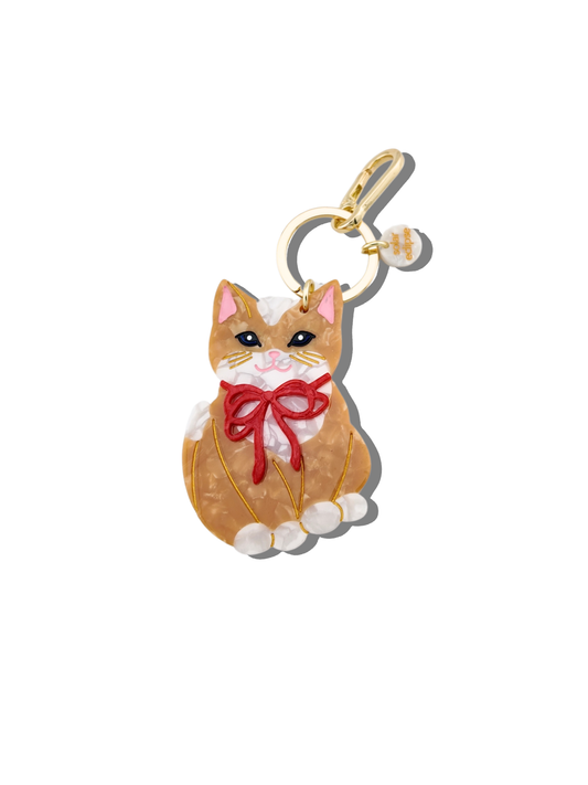 Hand-painted Kitten Bag Charm + Keychain