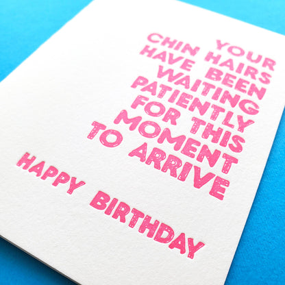 Chin Hairs birthday card