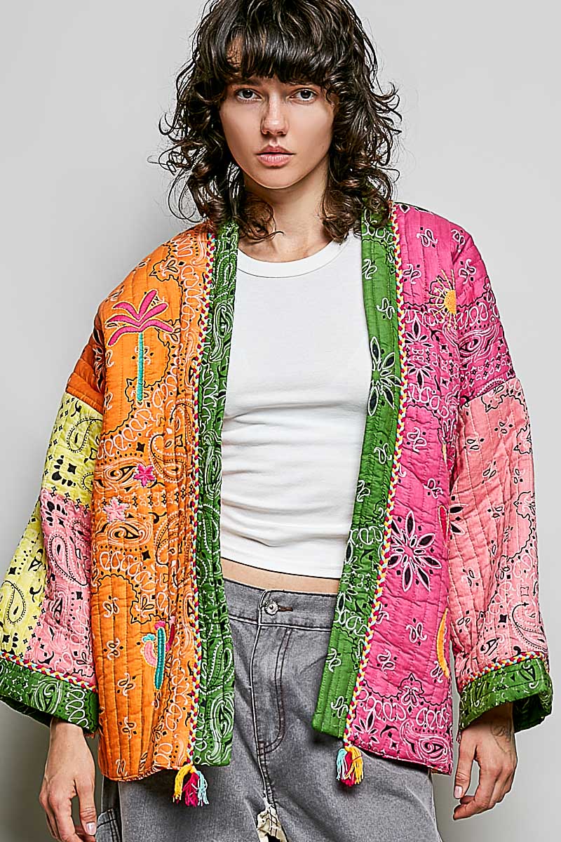 THE JACLYN BANDANA KIMONO JACKET