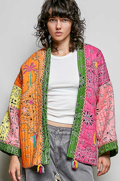 THE JACLYN BANDANA KIMONO JACKET