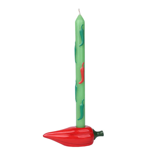 CHILI PEPPER TAPER STATEMENT CANDLE SET OF 2