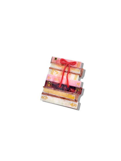 Hand-painted Bow Bookstack Compact Mirror