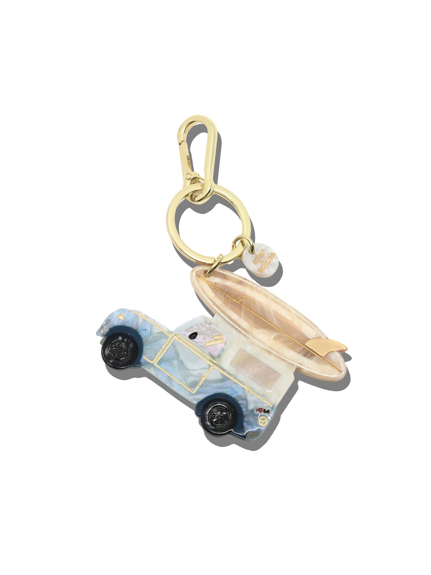 Hand-Painted Vintage Surf Car Bag Charm | Eco-Friendly