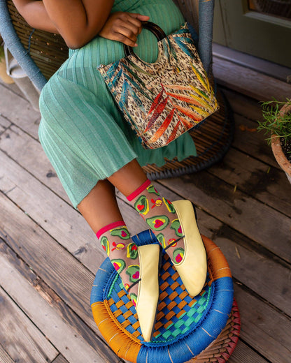 Avocado Lover Sheer Crew Sock