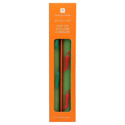 CHILI PEPPER TAPER STATEMENT CANDLE SET OF 2