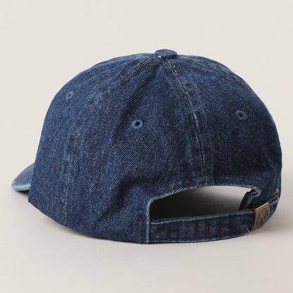 NEW YORK DENIM EMBROIDERED BASEBALL HAT