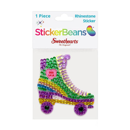 Sweethearts Roller Skate Rhinestone Sticker 2" Cut to Shape
