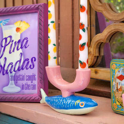 FISH CERAMIC CANDLE HOLDER