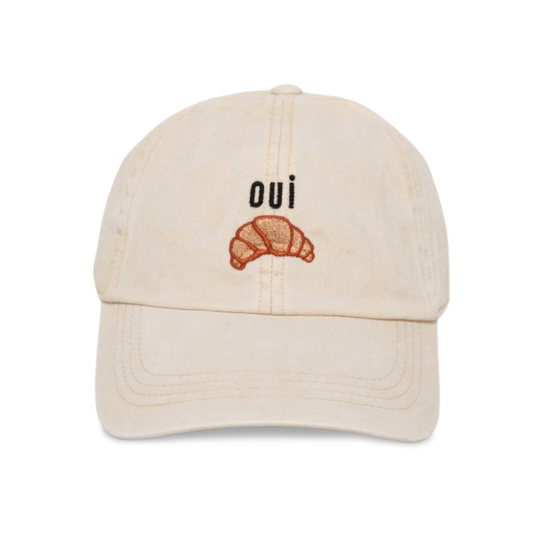 OUI CROISSANT EMBROIDERED BASEBALL CAP
