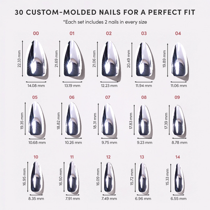 PLATINUM METALLIC PRESS ON NAILS