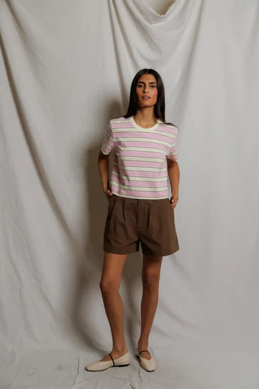 GIA MULTI STRIPE CREW TEE