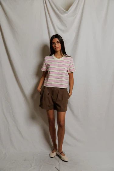 GIA MULTI STRIPE CREW TEE