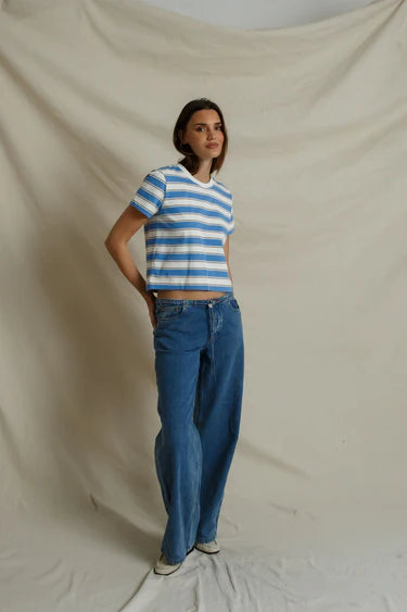 GIA MULTI STRIPE CREW TEE