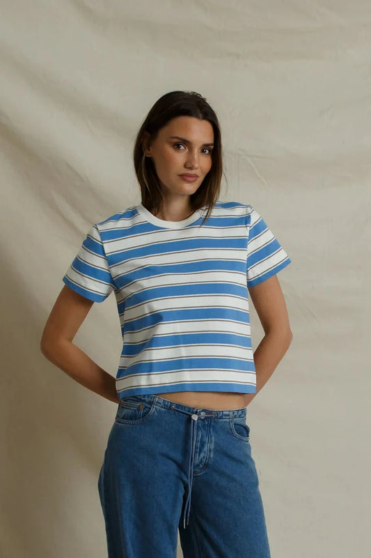 GIA MULTI STRIPE CREW TEE