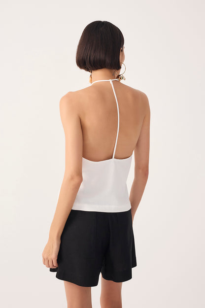 LINEN HALTER TOP