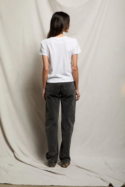 LISA RECYCLED COTTON VINTAGE FITTED CREW