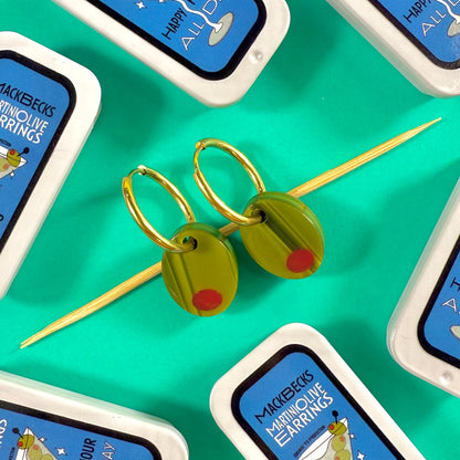 OLIVE TIN CAN EARRINGS