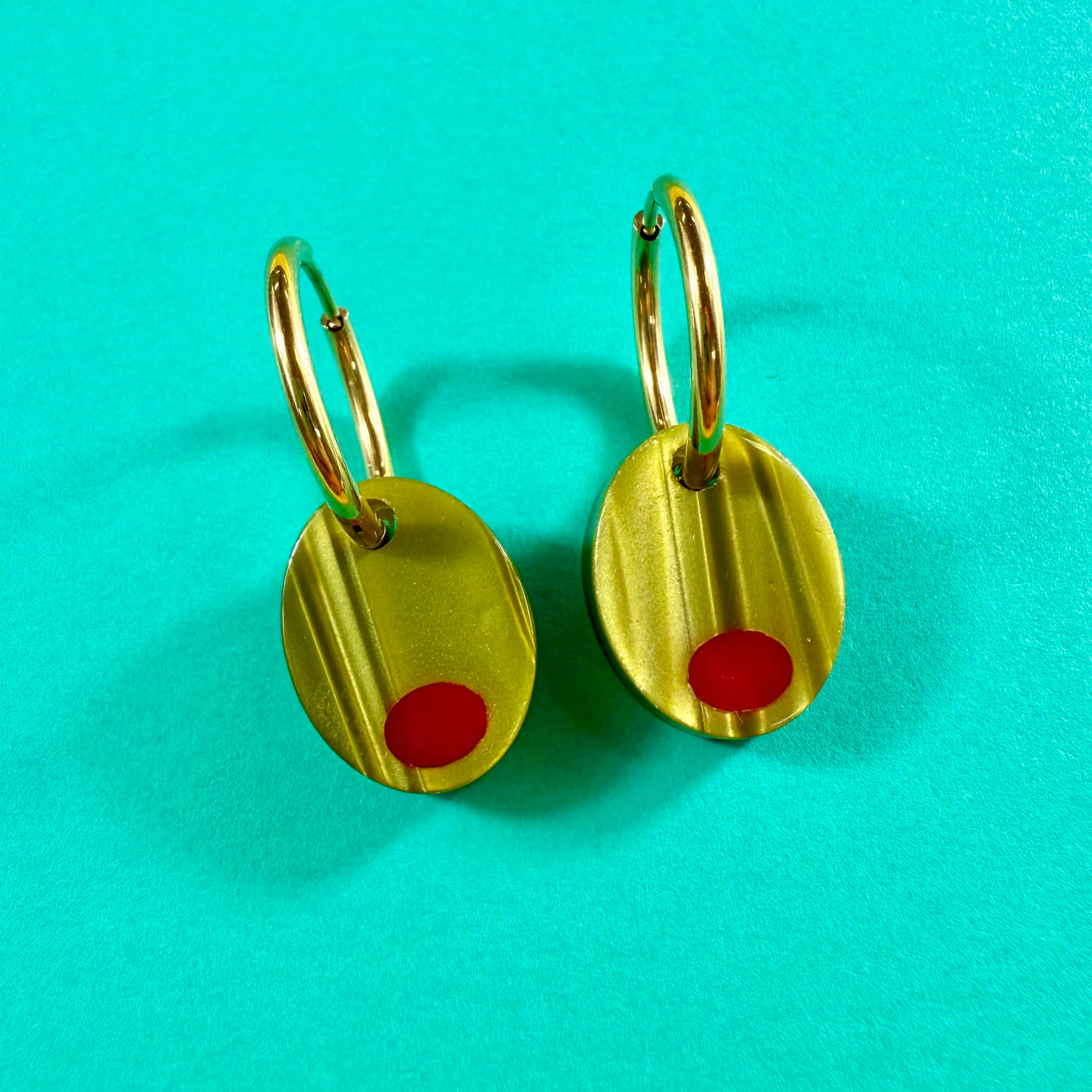 OLIVE TIN CAN EARRINGS