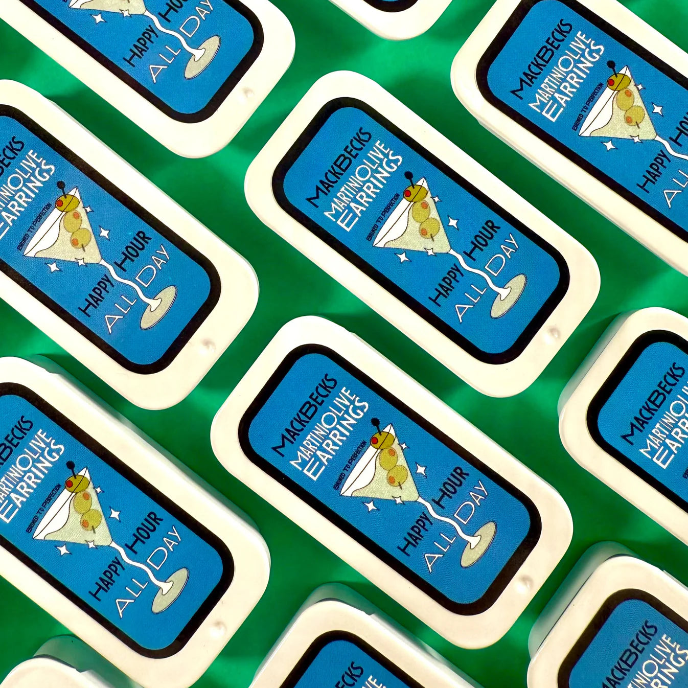 OLIVE TIN CAN EARRINGS