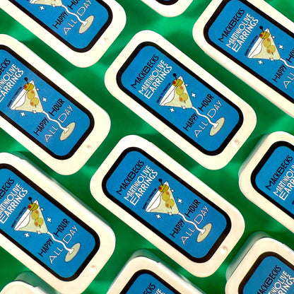 OLIVE TIN CAN EARRINGS