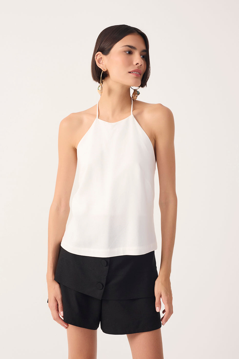 LINEN HALTER TOP
