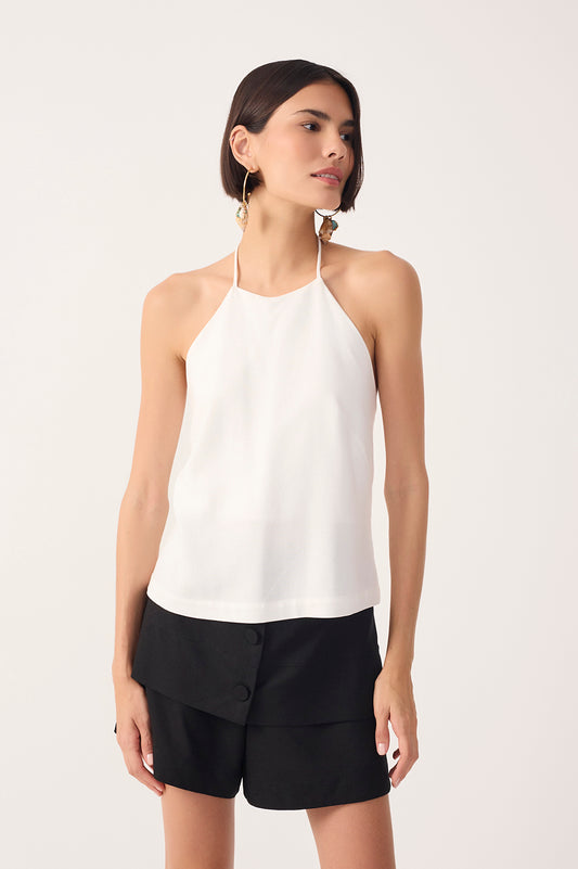 LINEN HALTER TOP