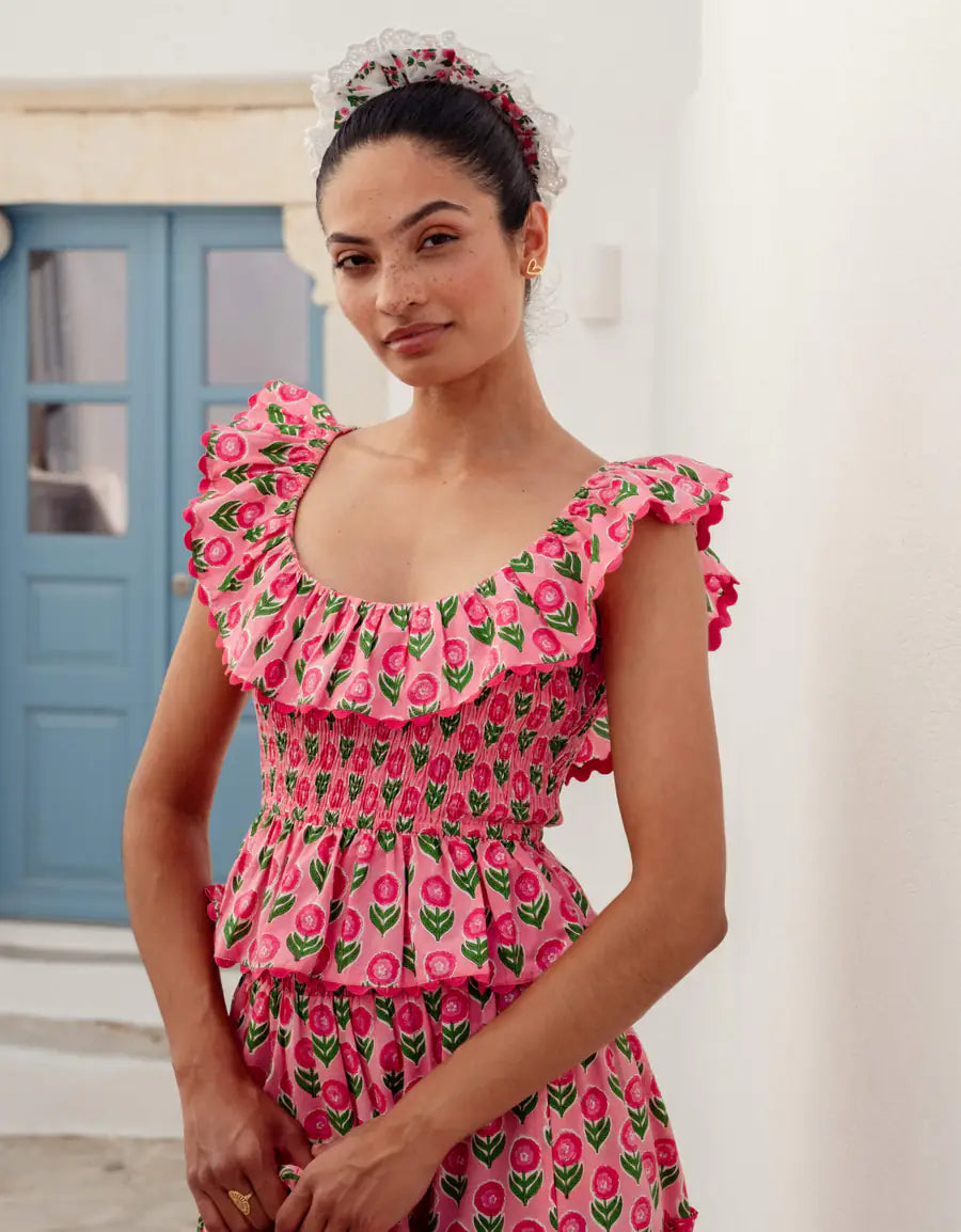 SUSIE FLORAL RUFFLE TOP
