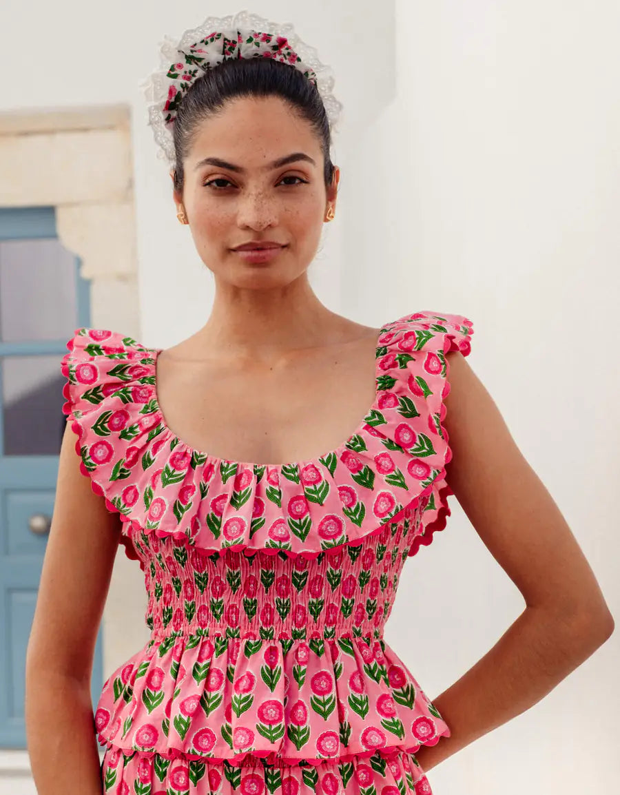 SUSIE FLORAL RUFFLE TOP