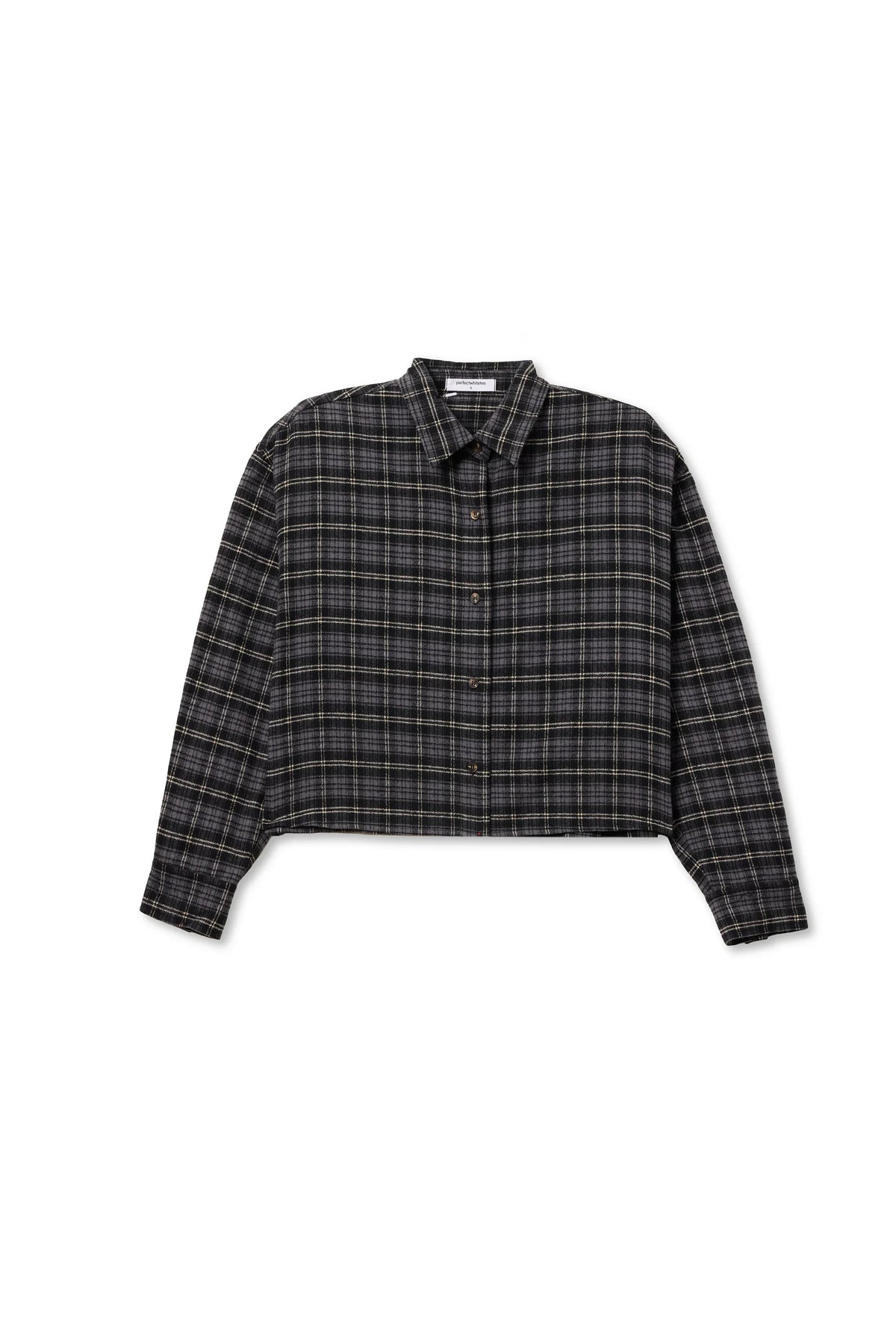 BLACK PLAID TATE BUTTON FRONT SHIRT