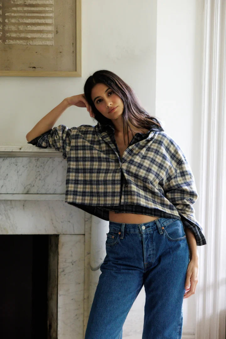 TATE PLAID BUTTON FRONT SHIRT